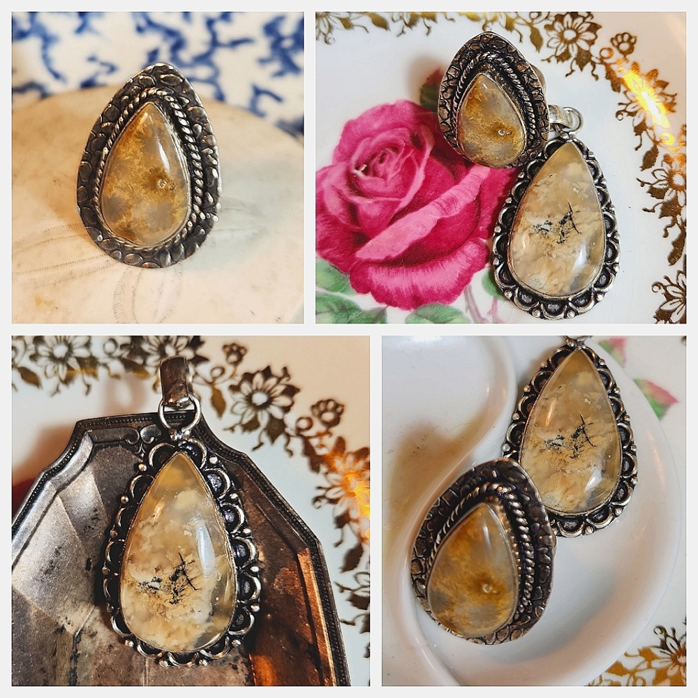 ~Selling 2 Agate Pieces~ That Make A Good Match. A Ring And A Pendant~